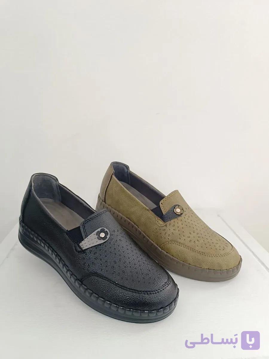 کفش طبی زنانه چرم با پد خار پاشنه طرح (p shoes 08)