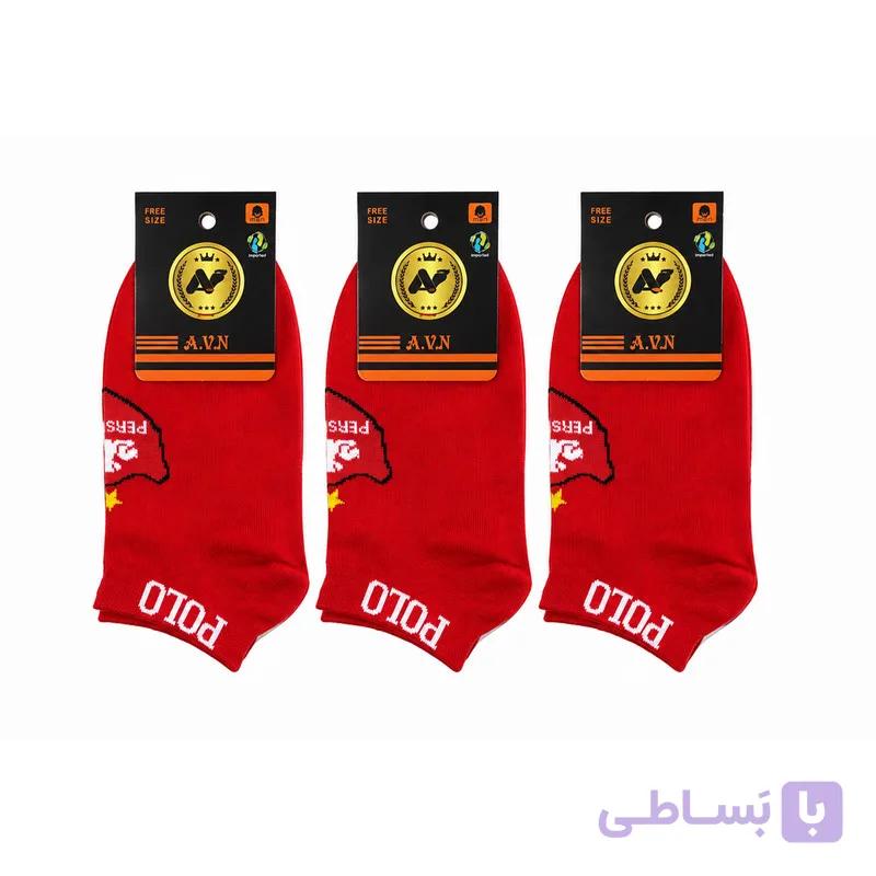 جوراب ساق کوتاه زنانه ای وی ان مدل ساده کد 66688 بسته 3 عددی — تصویر 1