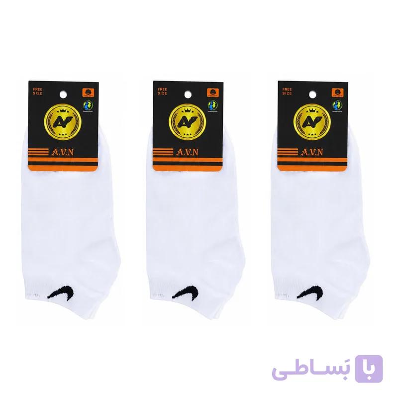 جوراب ساق کوتاه اسپرت مدل ساده کد 888 بسته 3 عددی — تصویر 1