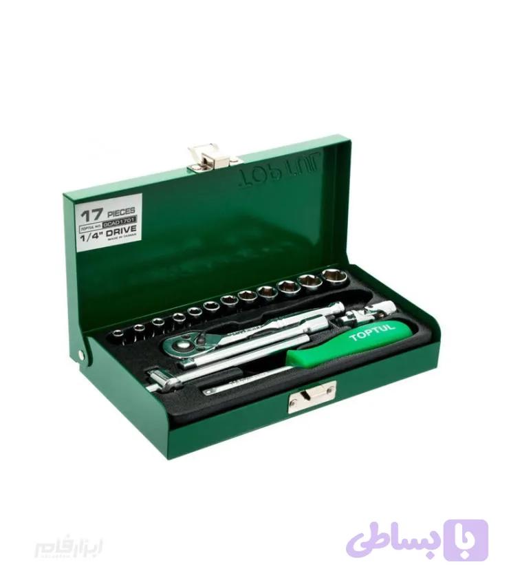 جعبه بکس 17 پارچه درایو 1/4 تاپ تول TOPTUL مدل GCAD1701 — تصویر 1