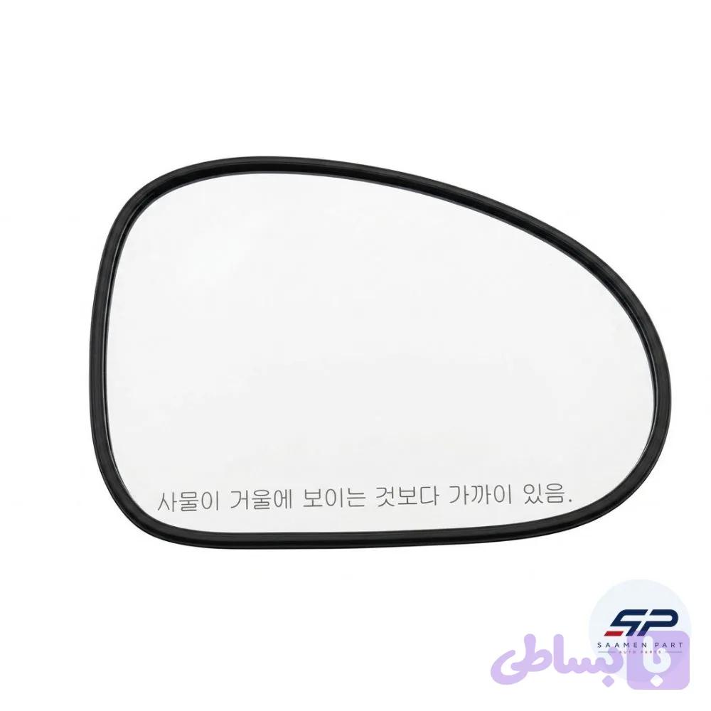 شیشه آینه بغل دوو ماتیز سمت راست (شاگرد) کُره با قاب پلاستیکی — تصویر 1