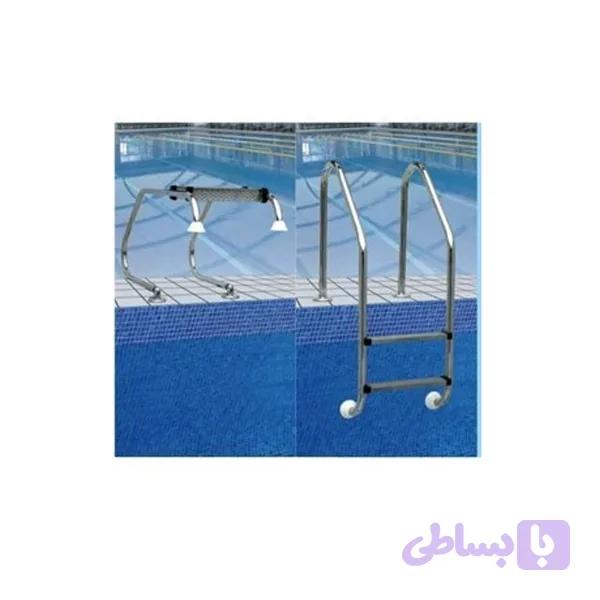 نردبان استخر 4 پله سری SLR استیل 304 — تصویر 1