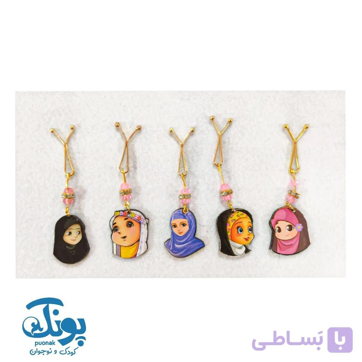 گیره روسری دخترانه چوبی طرح حجاب — تصویر 1