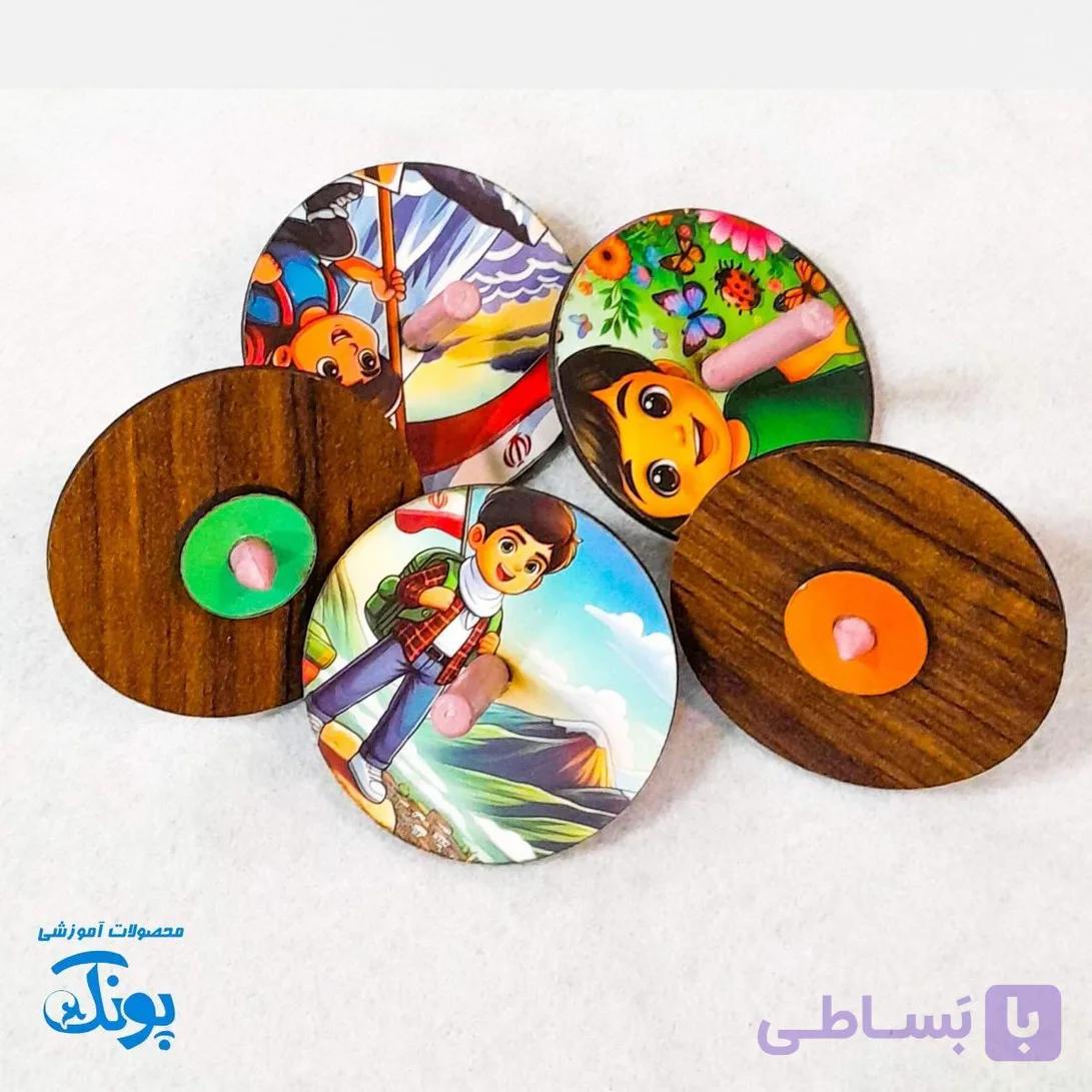 فرفره چوبی دخترانه (طرح های مذهبی و ملی) — تصویر 1