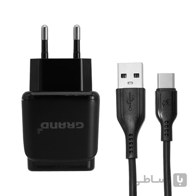 شارژر دیواری گرنداسکای مدل X2 به همراه کابل میکرو USB — تصویر 1