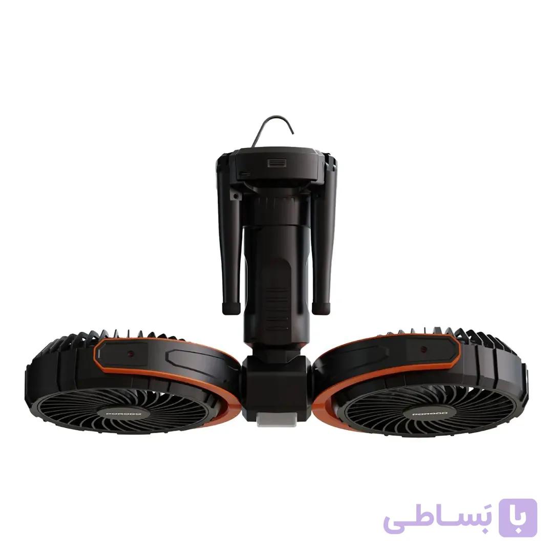 پنکه شارژی قابل حمل به همراه چراغ و پاوربانک پرودو مدل PD-LFST150 — تصویر 1