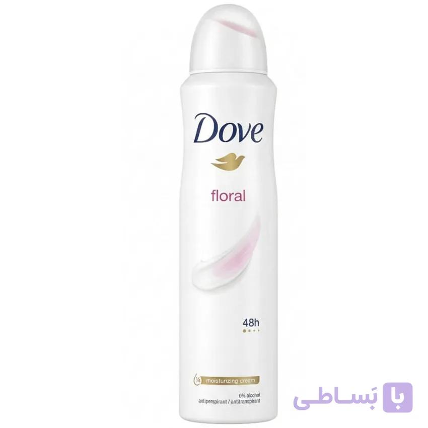ضد تعریق داو فلورال Dove Floral Anti-perspirant Deodorant Spray with ¼ moisturising cream for 48 hours of protection