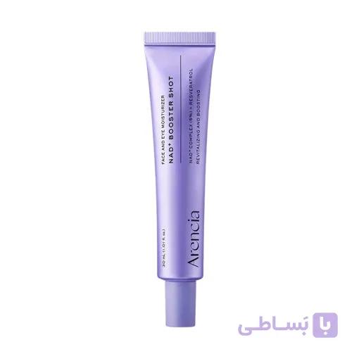 کرم بوستر جوانساز و مرطوب کننده آرنسیا مدل NAD+ Booster Shot حجم 30 میلی لیتر Arencia NAD+ Booster Shot Face & Eye Moisturizer with 5% NAD+ Complex & Resveratrol
