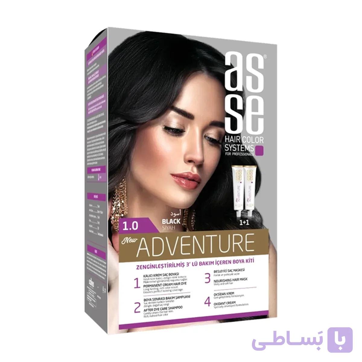 رنگ مو شماره 1.0 آسه ASSE سری Adventure رنگ سیاه Black — تصویر 1