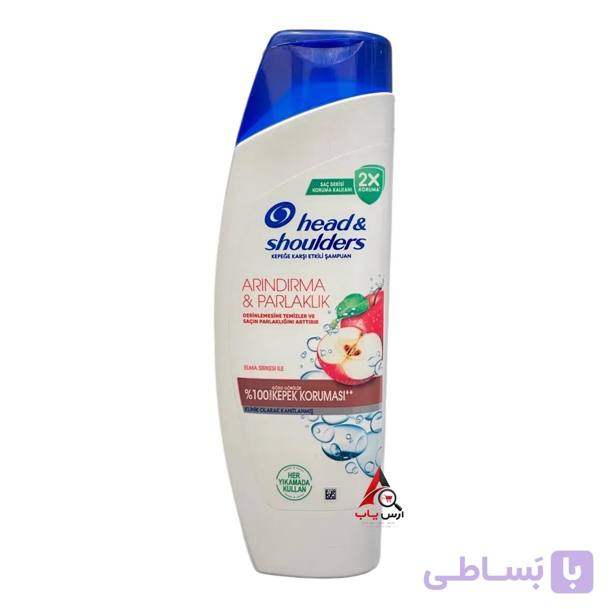 شامپو سرکه سیب هد اند شولدرز head & shoulders تصفیه کننده و درخشان کننده مو حجم 330 میل — تصویر 1