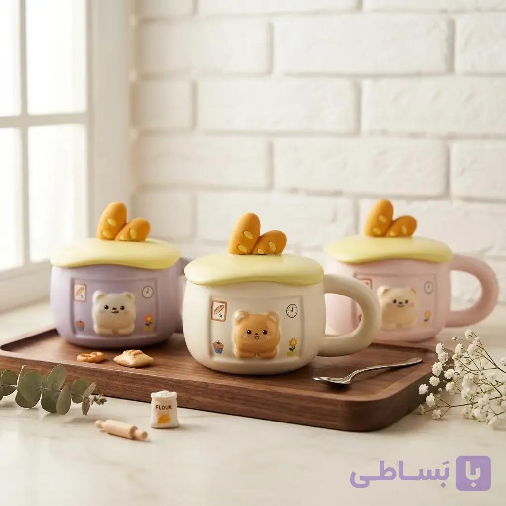 ماگ خرسی درب دار