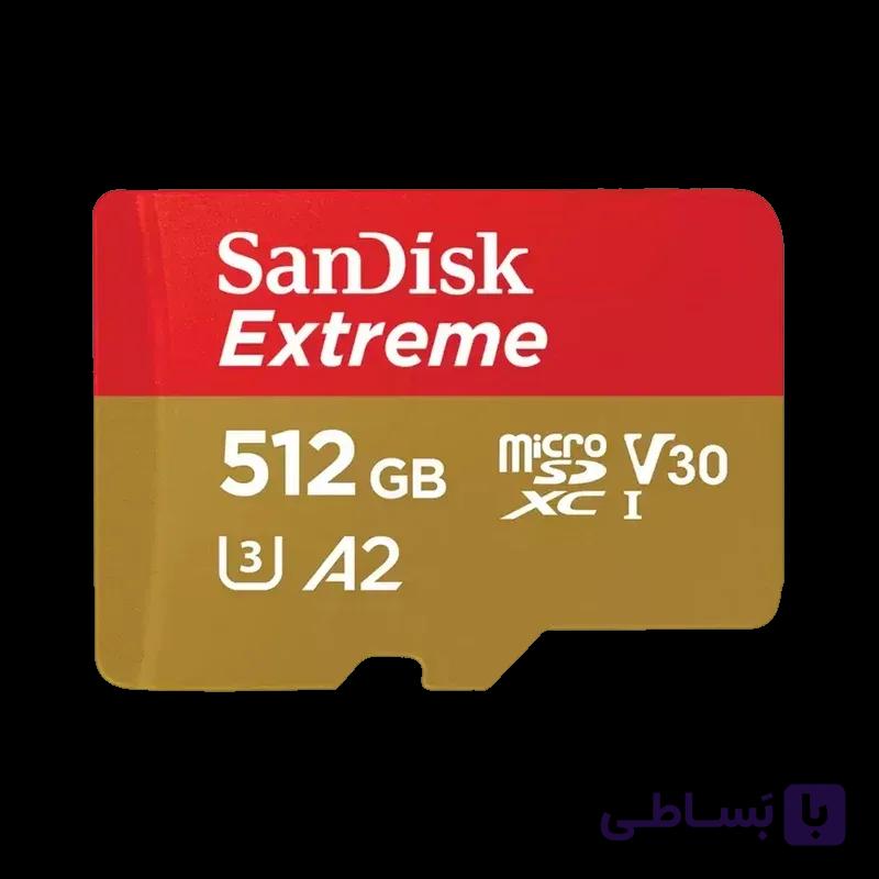 کارت حافظه microSDXC سن دیسک مدل Extreme کلاس A2 استاندارد UHS-I U3 سرعت 190MBps ظرفیت 512 گیگابایت — تصویر 1