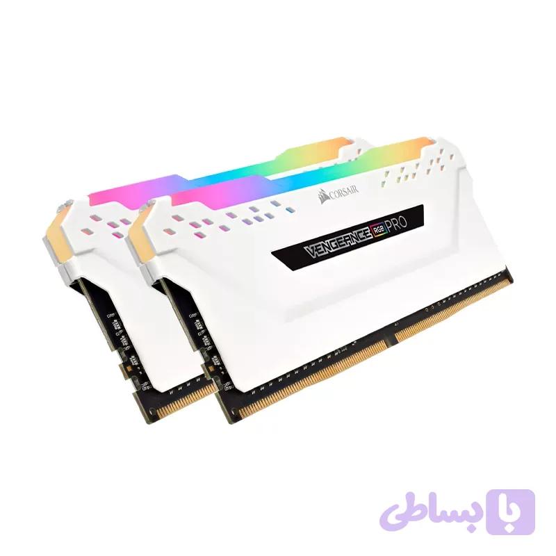 رم دسکتاپ DDR4 دو کاناله 3600 مگاهرتز CL18 کورسیر مدل VENGEANCE RGB PRO White ظرفیت 16 گیگابایت — تصویر 1