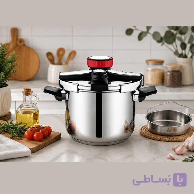 زودپز کرکماز 6 لیتر استیل مدل pressa — تصویر 1