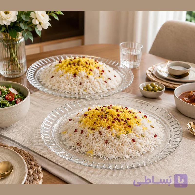 دیس شیشه ایی گرد جفتی زنگان — تصویر 1