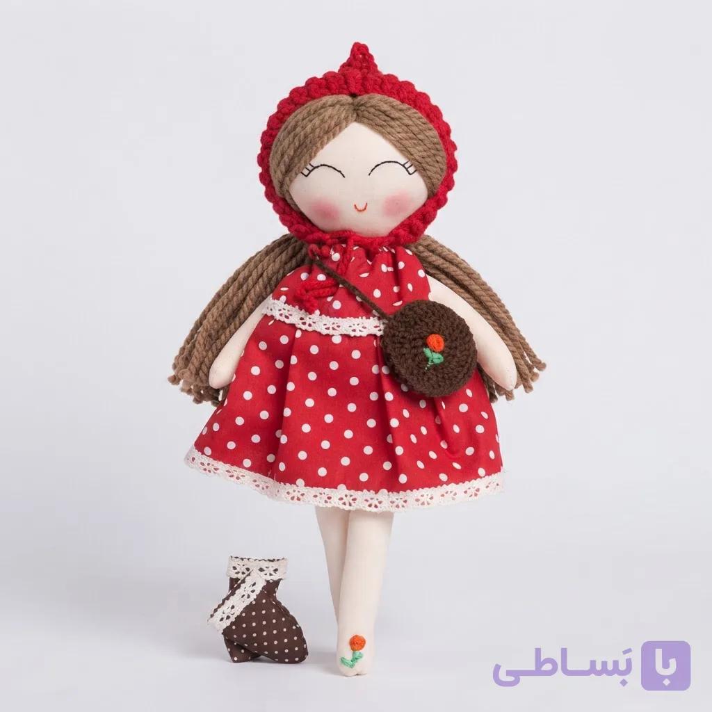 عروسک  پارچه ای دستساز قرمز 35 تا 40 سانت