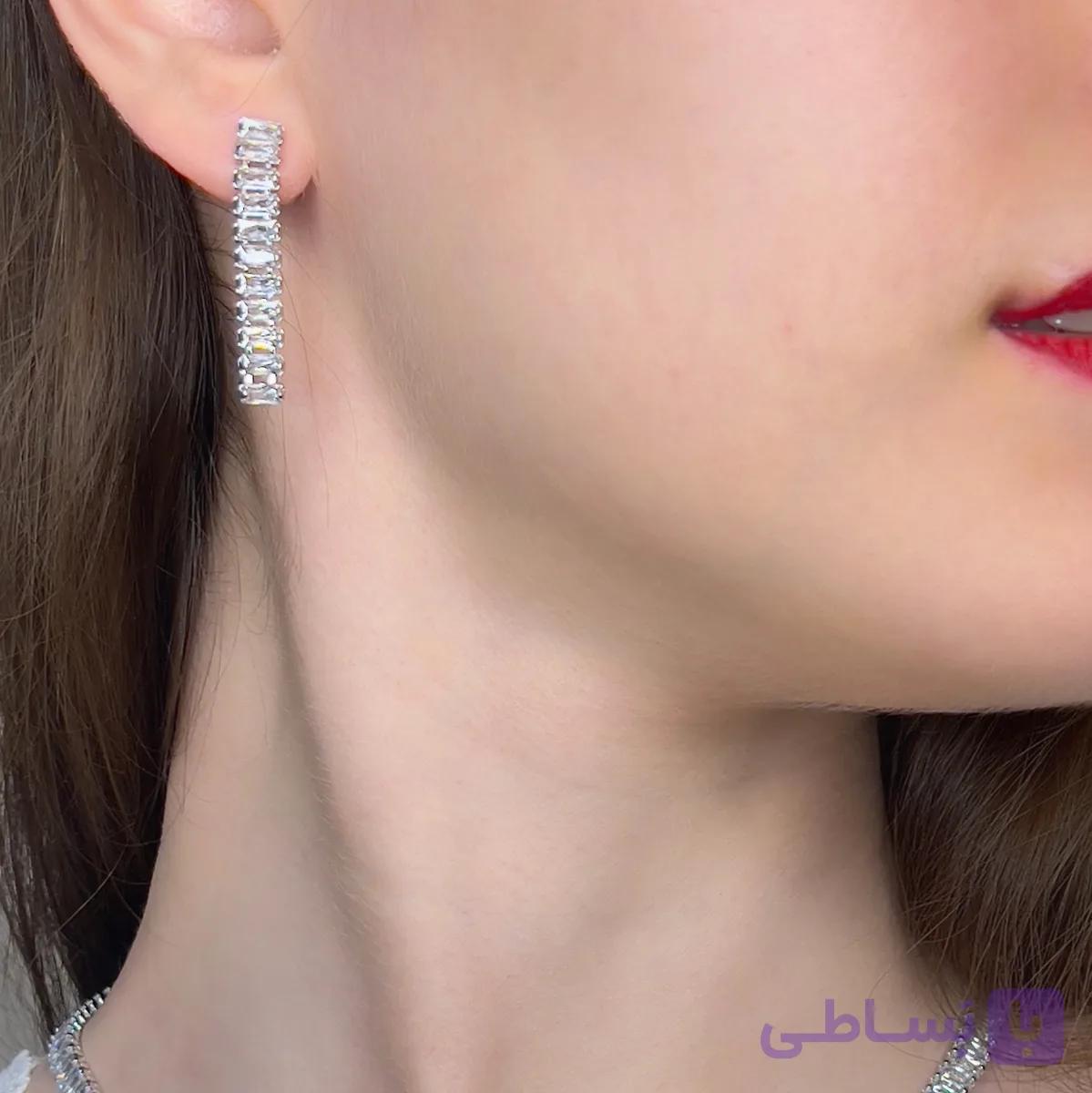گوشواره تنیسی نگین باگت