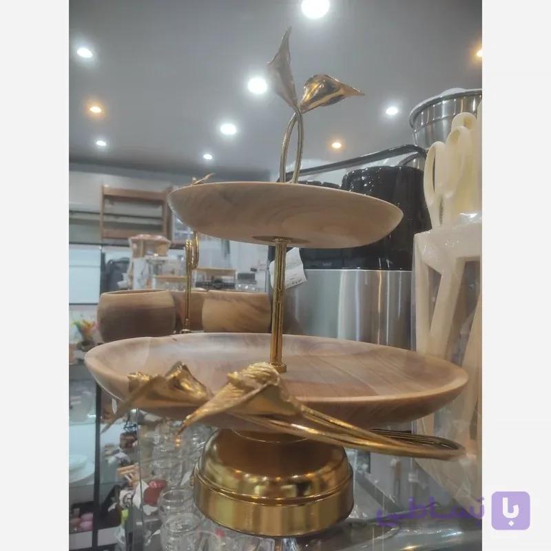 شیرینی خوری دوطبقه چوب گردو لی لیوم