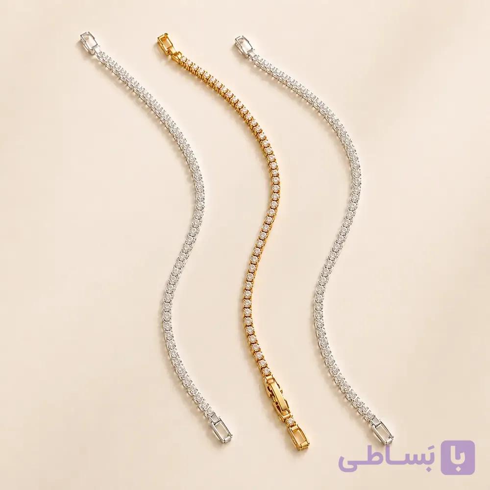 دستبند تنیسی ظریف زنانه دو جنس کد B107