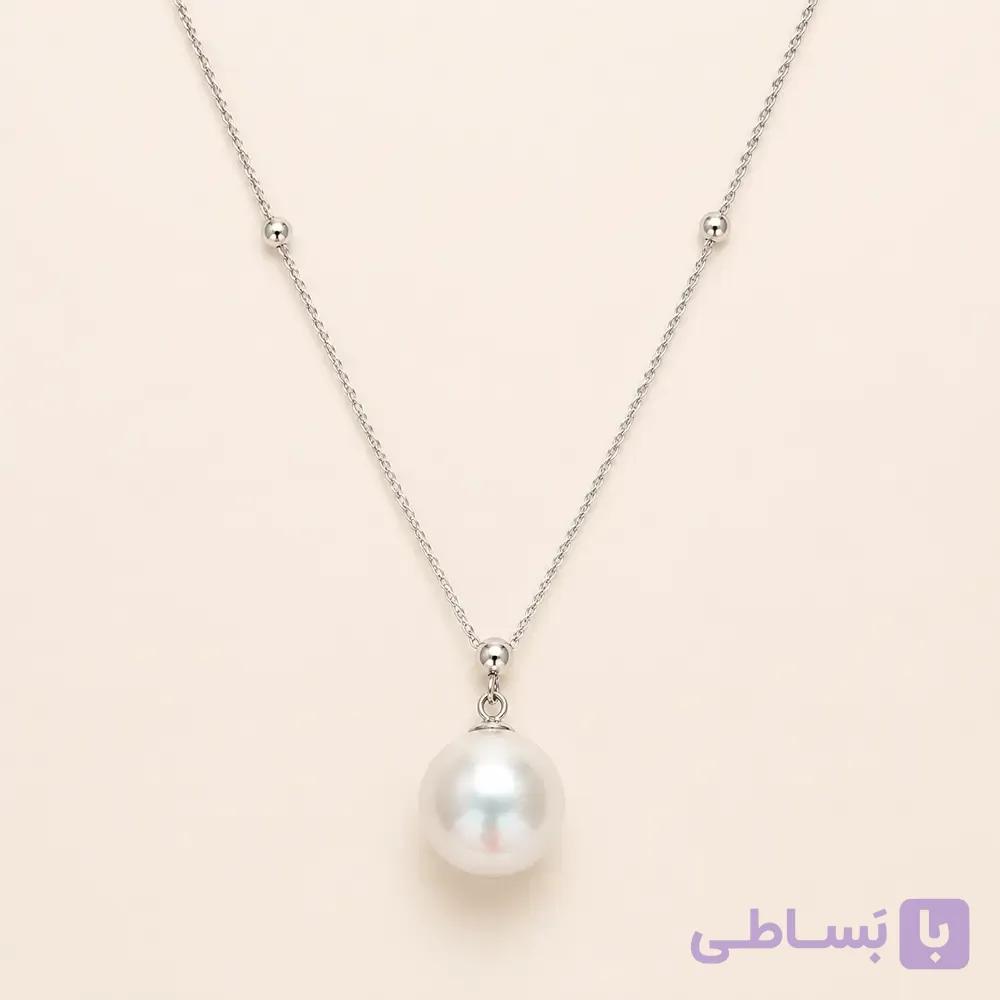 خرید گردنبند زنانه مروارید تک نقره‌ای کد N101| میس‌گالری