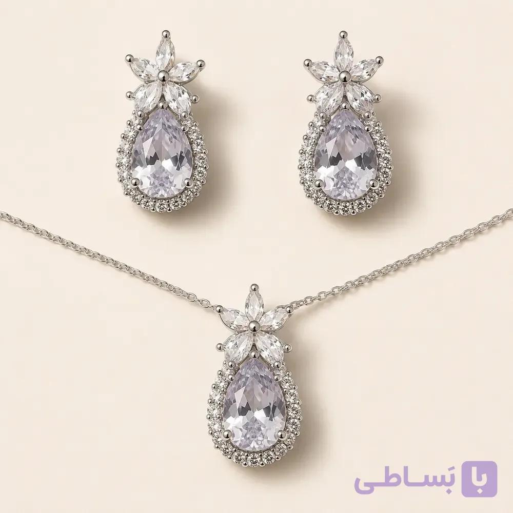نیم‌ست زنانه رادیوم طرح جواهر کد S101 | میس‌گالری