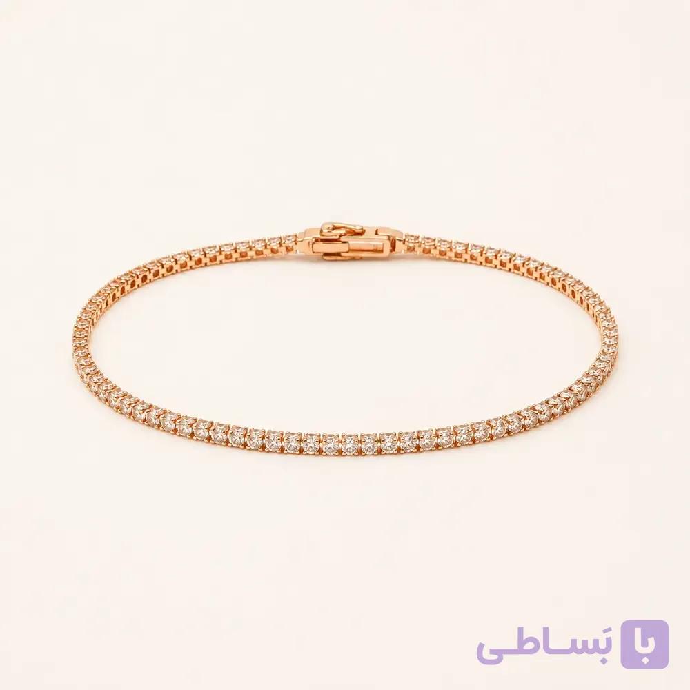 خرید دستبند تنیسی زنانه رزگلد کد B101| میس‌گالری