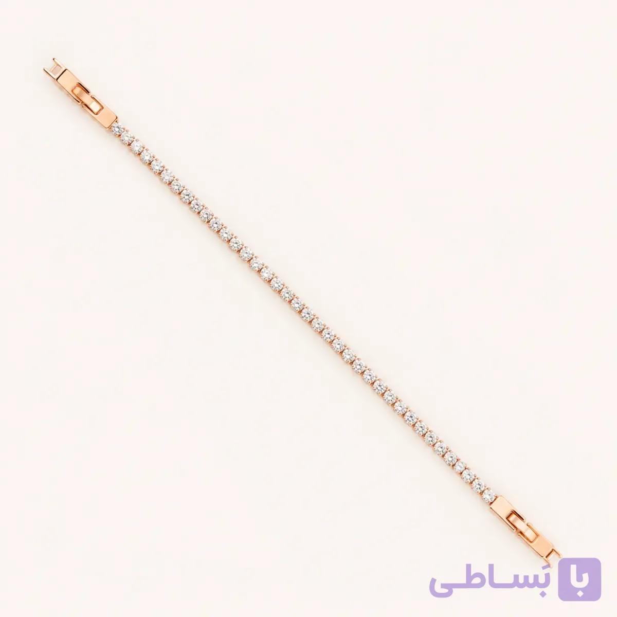 دستبند تنیسی زنانه نگین‌دار ژوپینگ رزگلد کد B105 | میس‌گالری