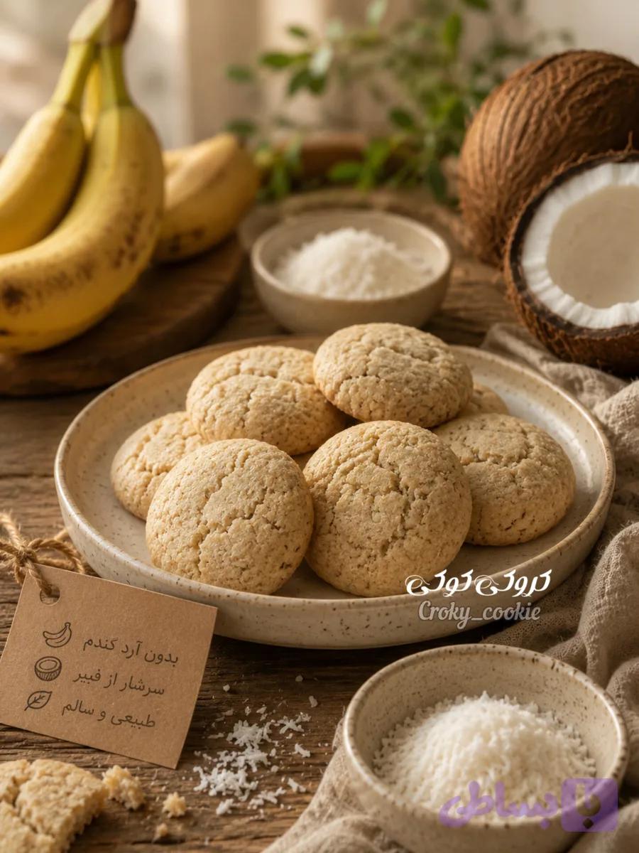 کوکی رژیمی موز و نارگیل کم کالری