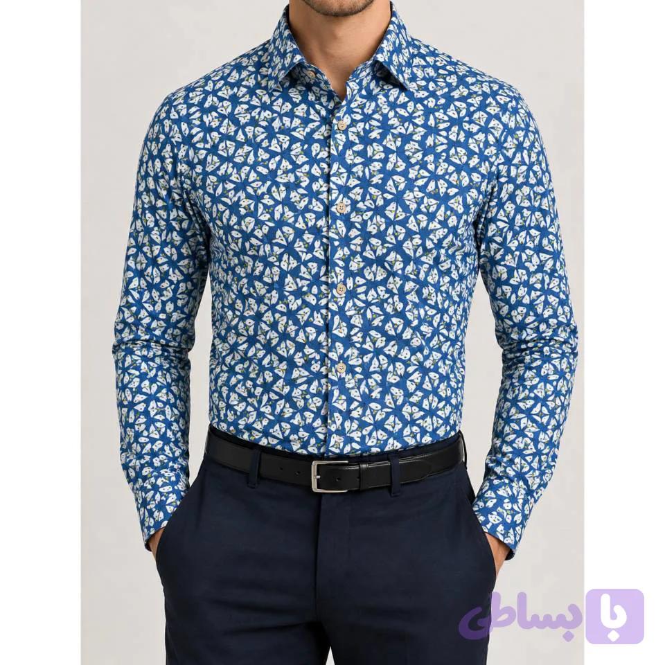 پیراهن لینن مردانه نخی ایتالیایی | سبک، خنک و کم‌چروک | اسلیم فیت و دوخت صنعتی — تصویر 1