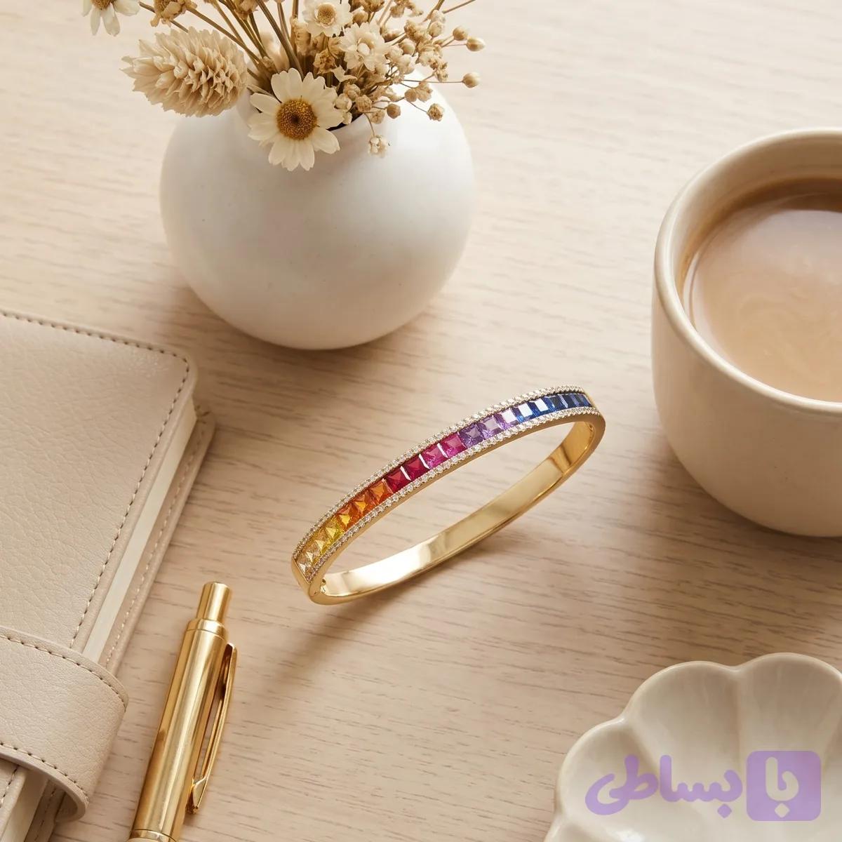 بنگل نگین دار مولتی کالر (کد WG6YG)