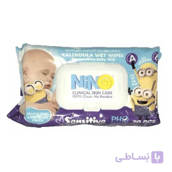 دستمال مرطوب کودک مینیون 70 برگ نینو