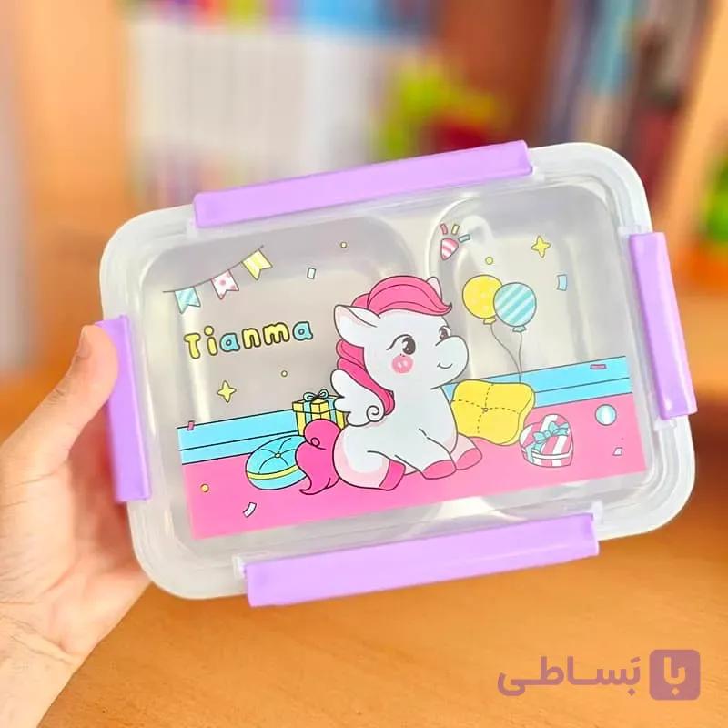 ظرف غذای استیل یونیکورن و خرس — تصویر 1
