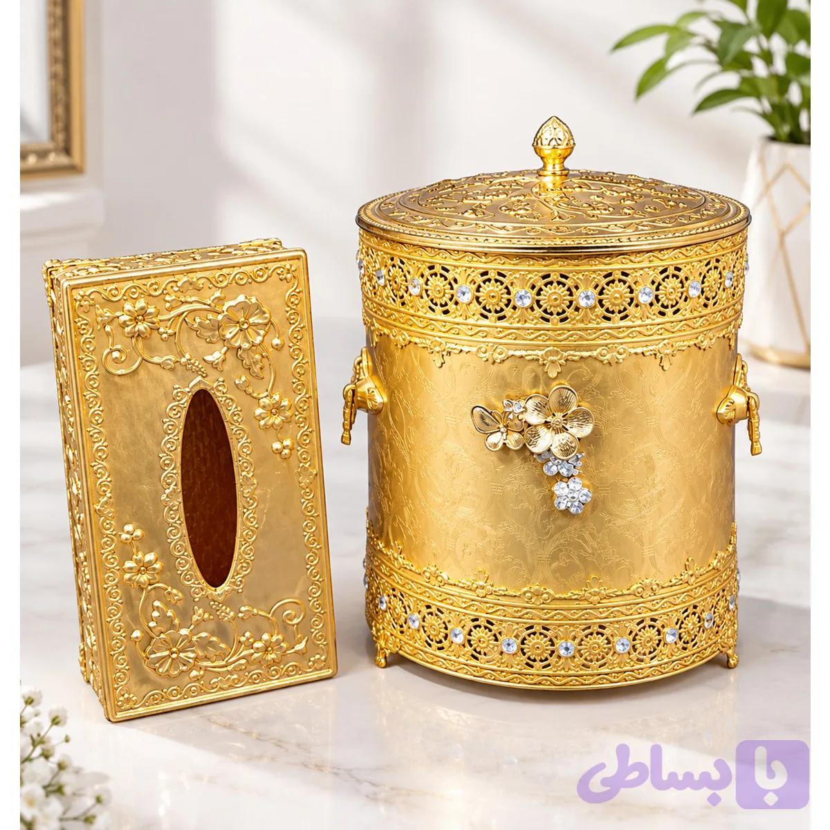 ست سطل و دستمال نگین دار
