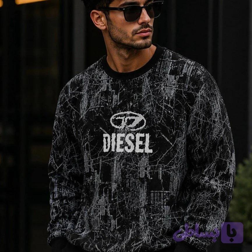دورس طرح دیزل مردانه اسپان درجه یک سویشرت طرح Diesel مشکی و سفید L تا 2XL