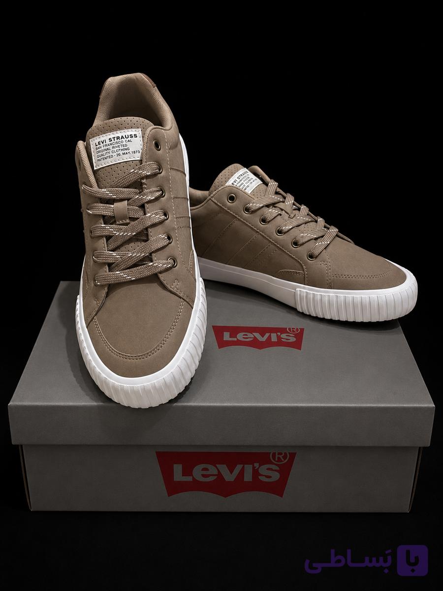 کفش کتونی مردانه برند Turner Neo Levi’s رنگ موکا با زیره سفید