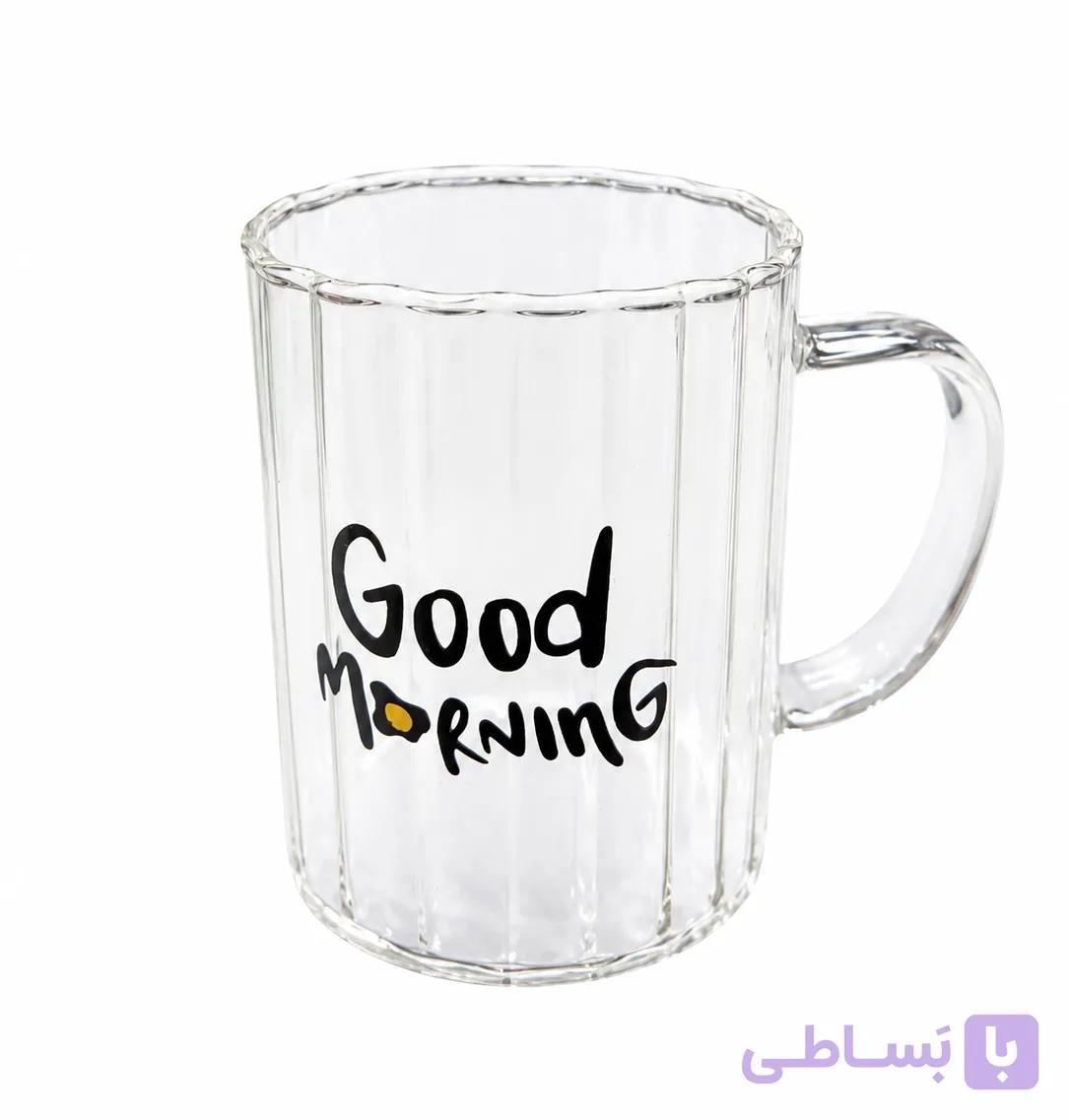لیوان پیرکس شیار دار GOOD MORNING