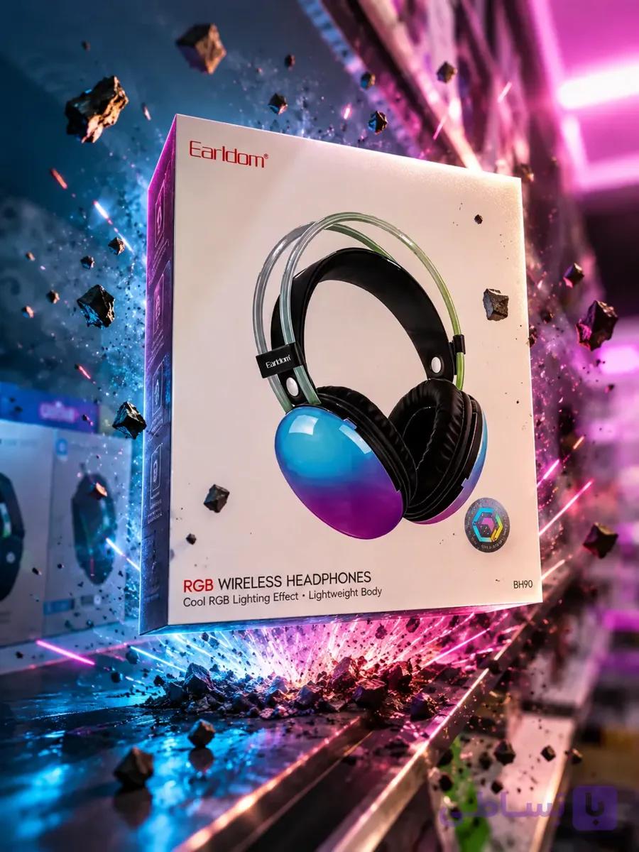 هدست بلوتوثی گیمی ارلدام EARLDOM BH90 RGB — تصویر 1