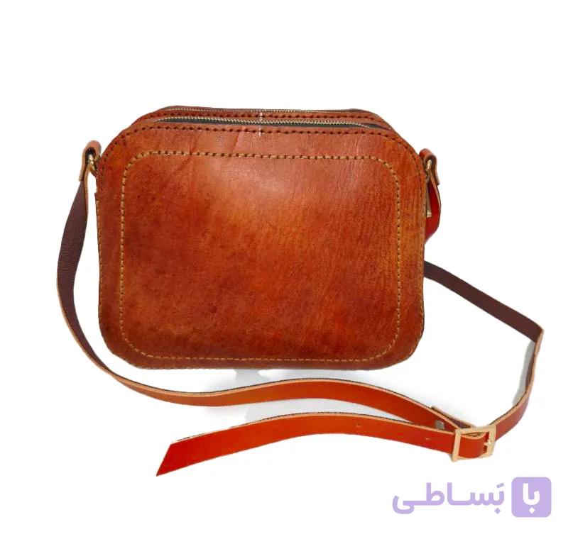 کیف دوزیپ دست دوز کد 006 تمام چرم طبیعی — تصویر 1