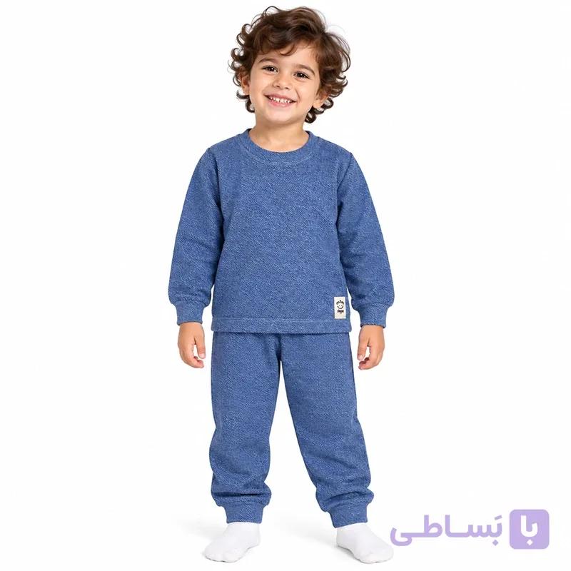 ست بلوز شلوار نخی بچه گانه 2 تا 8 سال طرح جنگل M&M — تصویر 1
