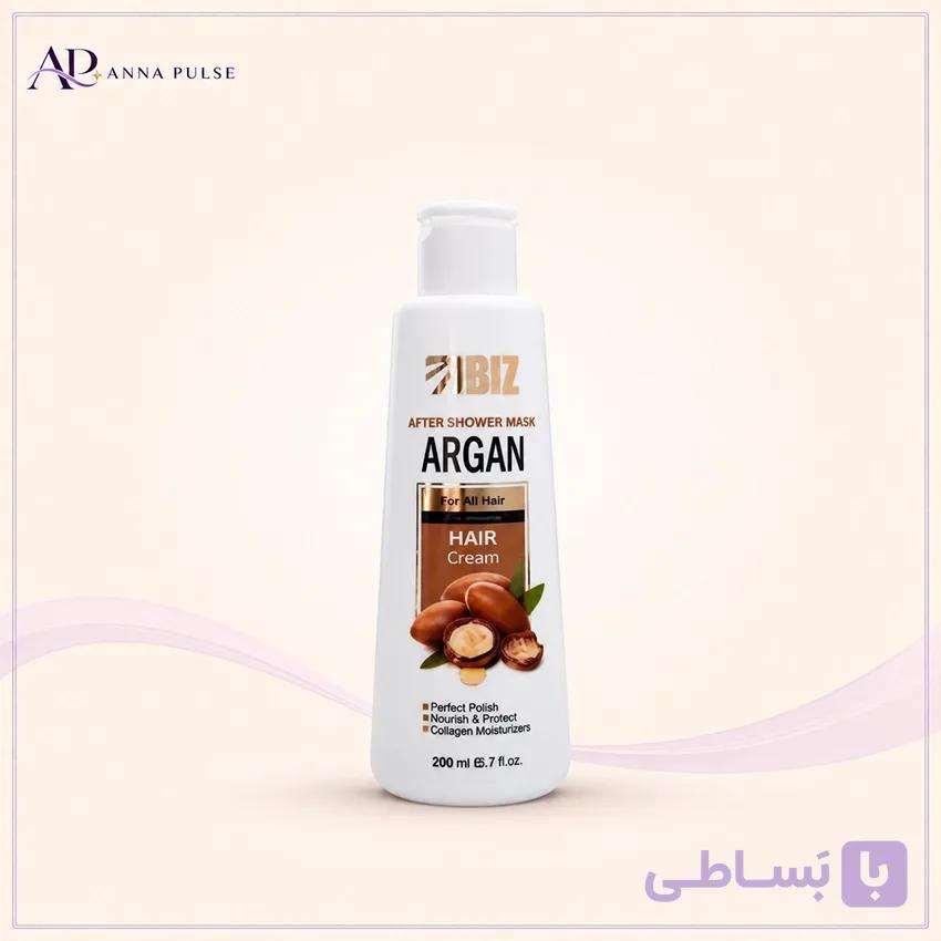 کرم تقویت کننده مو BIZ حاوی روغن آرگان و ویتامین E بدون نیاز به آبکشی حجم 200 میلی لیتر