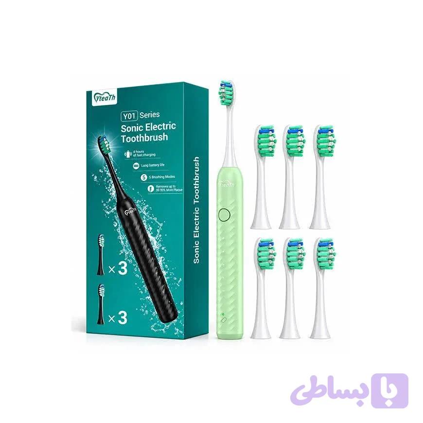 مسواک شارژی وای تیچ برند YteaTH مدل Y01 Series همراه 6 سری — تصویر 1