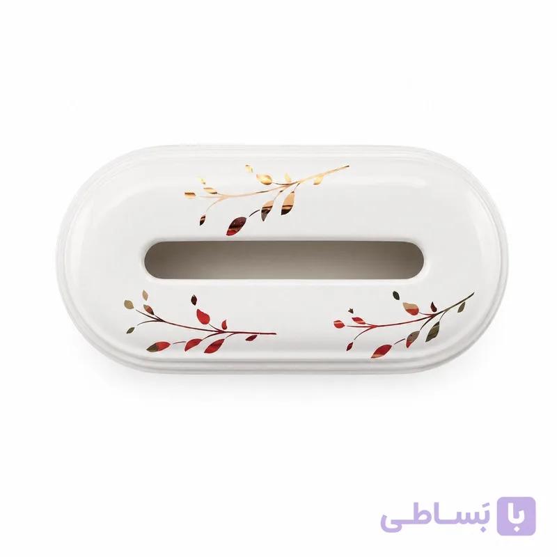 جعبه دستمال کاغذی مدل سرامیکی طرح شاخه ذرین کد G01