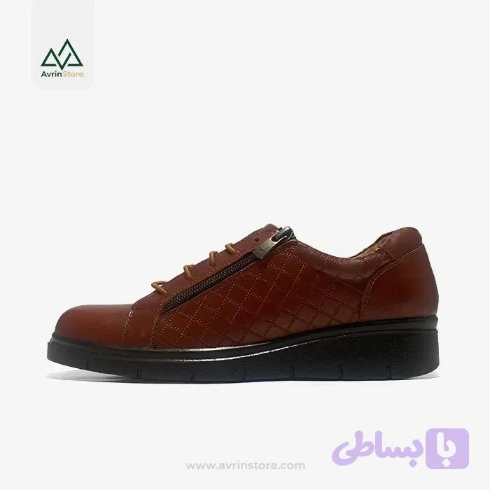 کفش چرم زنانه مدل SC405 کنیاکی — تصویر 1