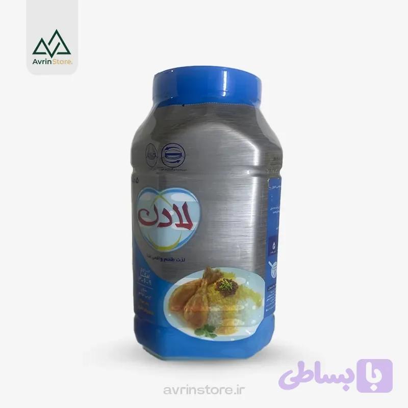 روغن جامد بدون ترانس 5 کیلویی آبی پلاستیکی لادن