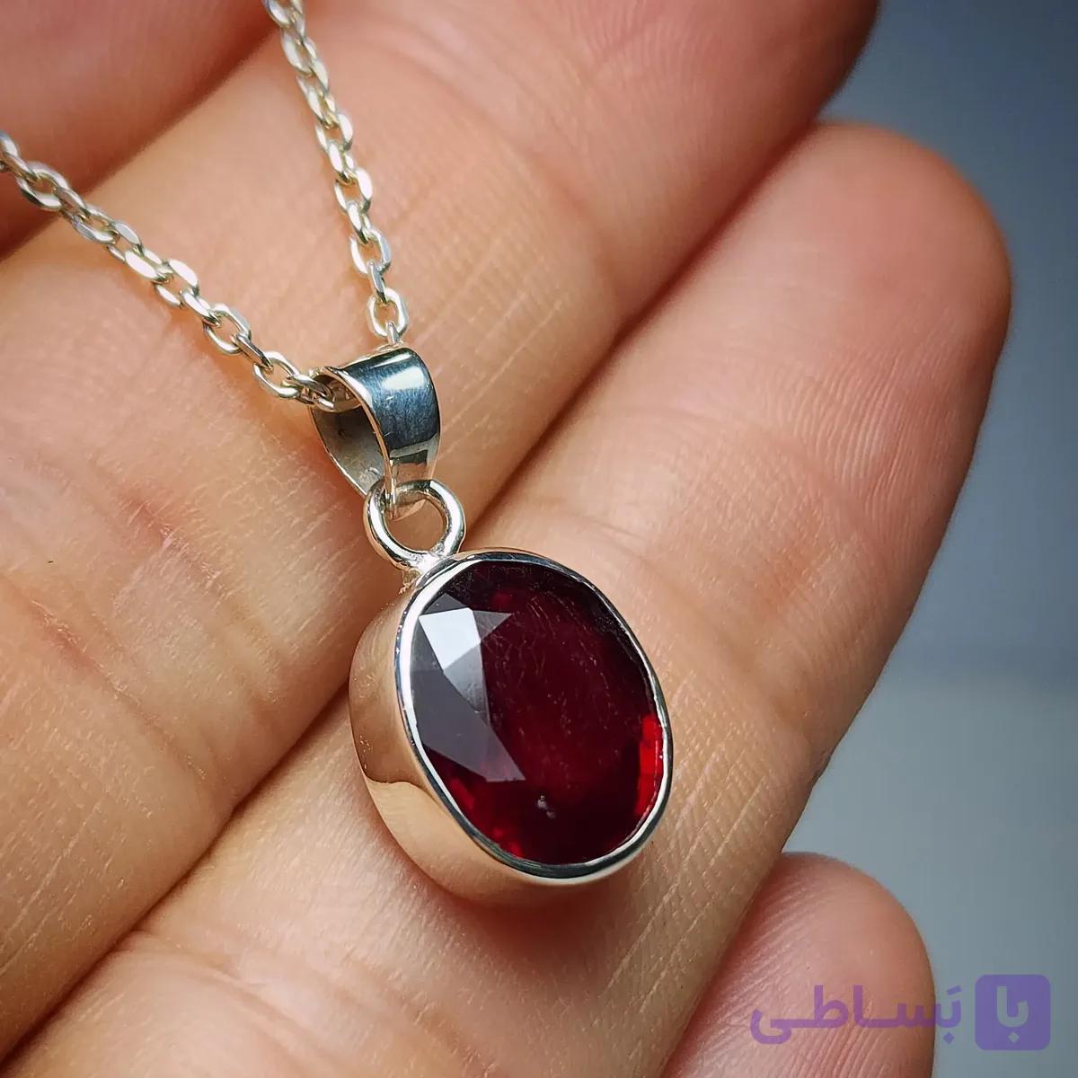 گردنبند یاقوت سرخ آفریقایی زنانه دستساز (سفارشی) — تصویر 1