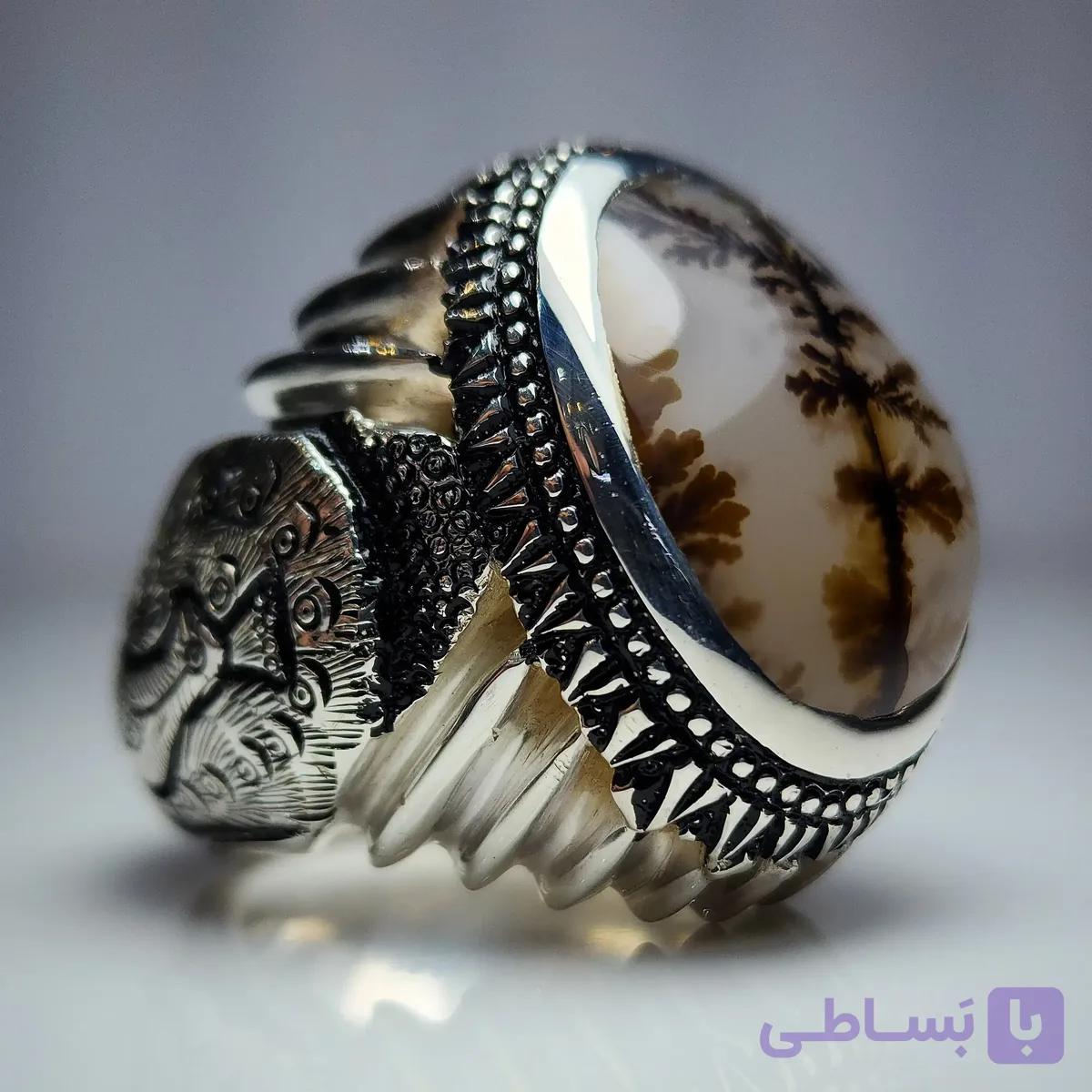 انگشتر شجر نفیس و فاخر (طرح سلطنتی) — تصویر 1