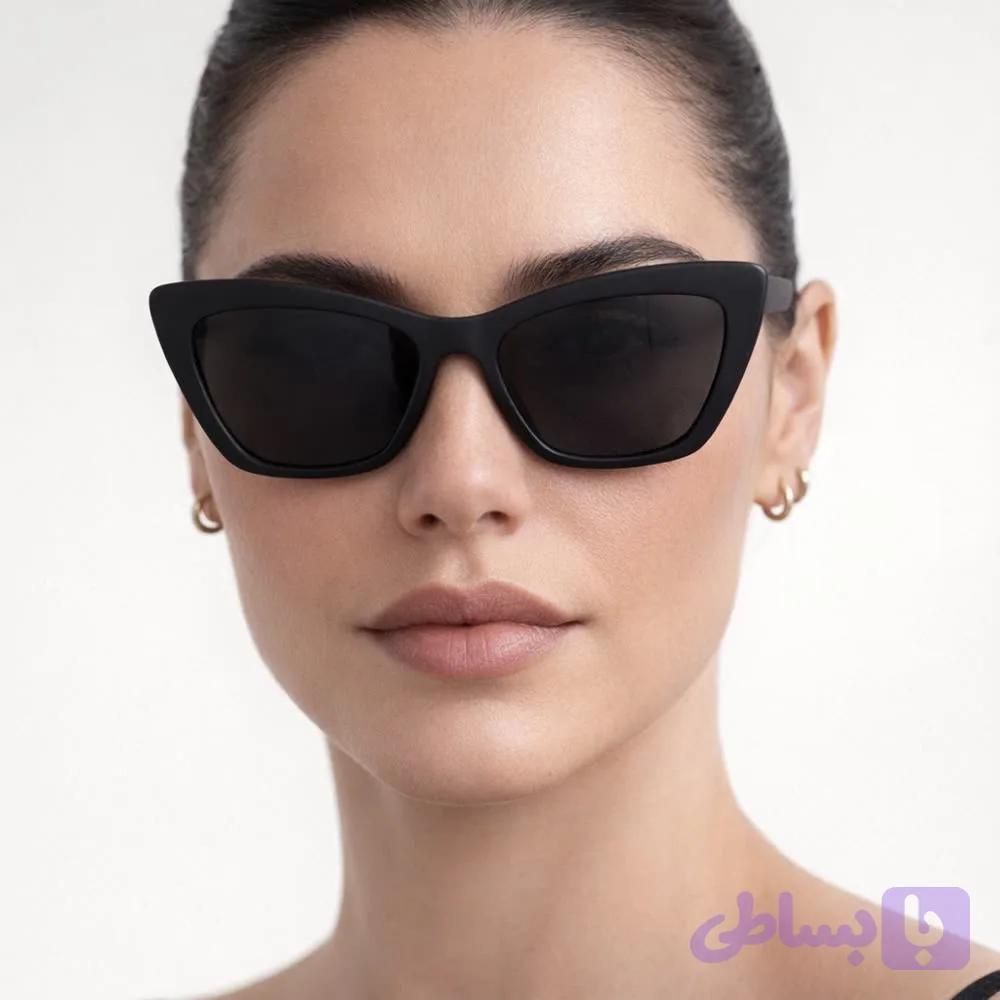 عینک آفتابی زنانه با فریم گربه‌ای مشکی و طراحی خاص
