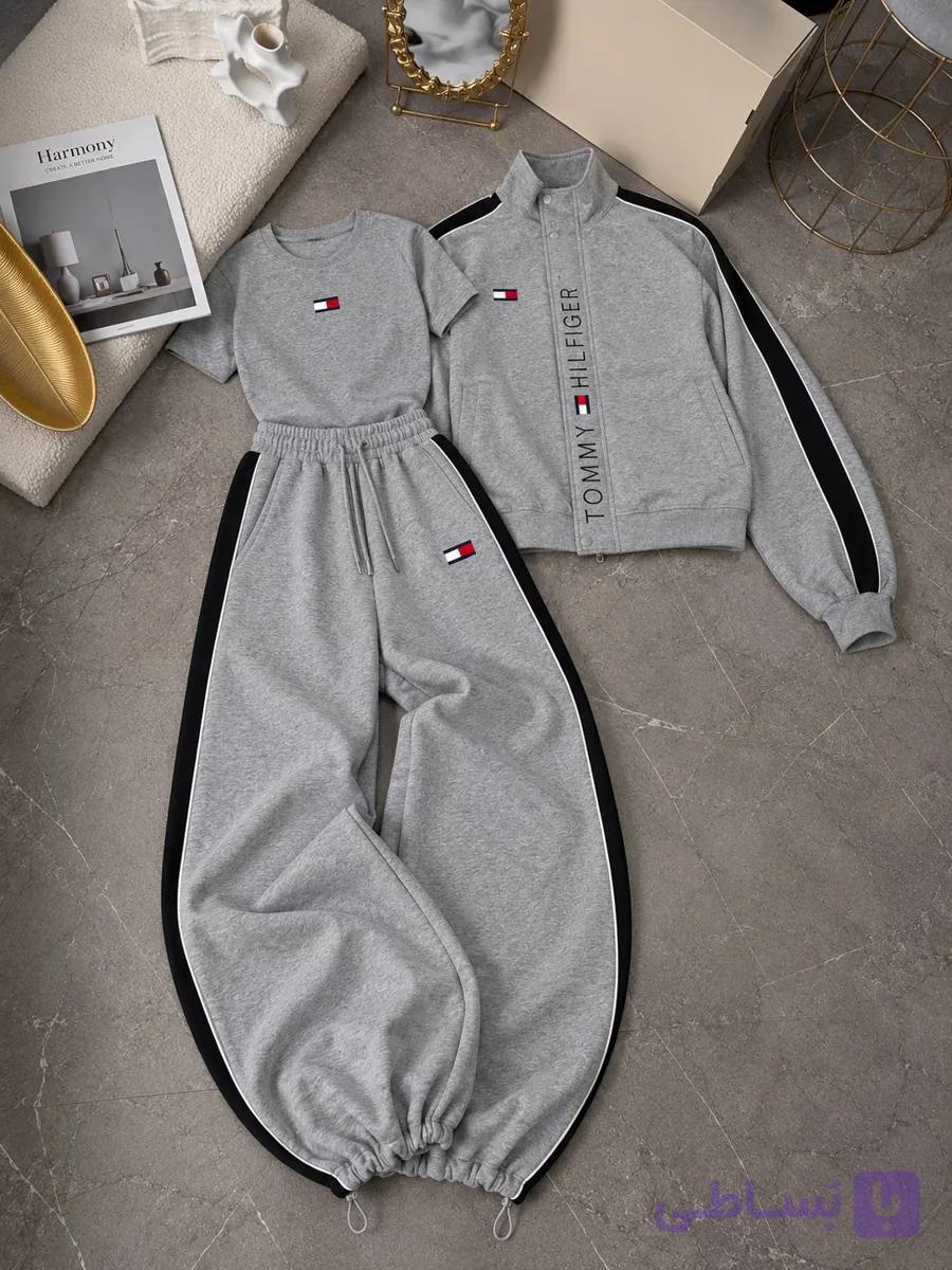 ست ۳ تیکه TOMMY (تیشرت، سویشرت، شلوار) کد 644 — تصویر 1