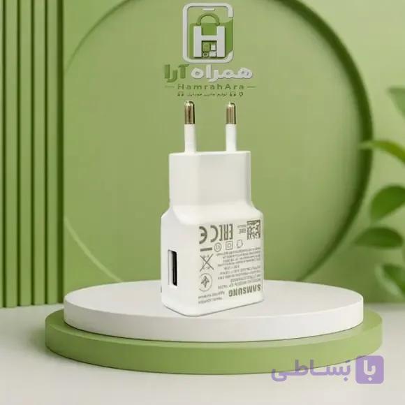 شارژر سامسونگ Ta200 اصل دو پین با کابل فست شارژ تایپ سی توان 15 وات اصل