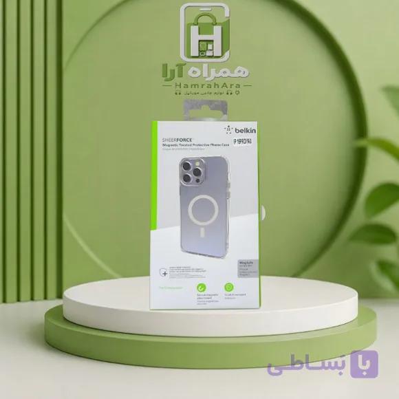 قاب کاور بلکین (Belkin) شفاف اورجینال مگ سیف دار iphone 15 pro max
